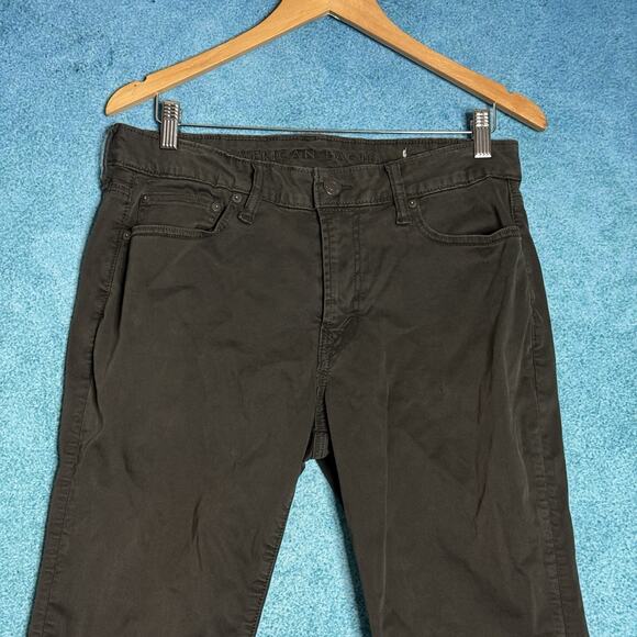 American Eagle Jeans Mens 31x30 Slim Straight Flex Stretch Gray Dark Wash - Picture 2 of 16